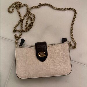 Coach Elegant Cream, Black, Brown Leather Crossbody Purse or Clutch